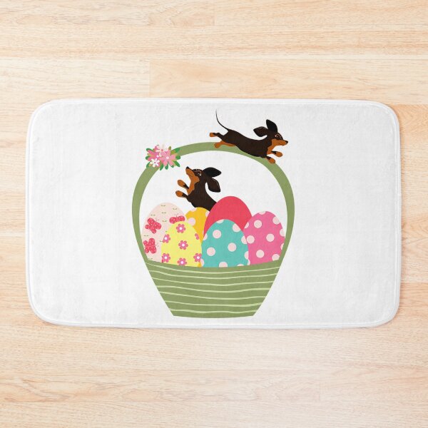 Item preview, Dachshund Dog With Easter Eggs In Basket designed and sold by Jayne-eSiovbt.
