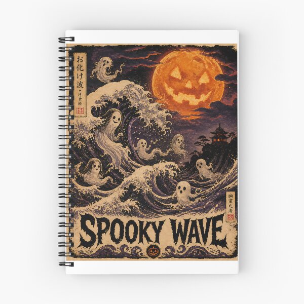 Item preview, Ghost Wave Ukiyo-e Pagoda Moon Halloween designed and sold by chattsuede.