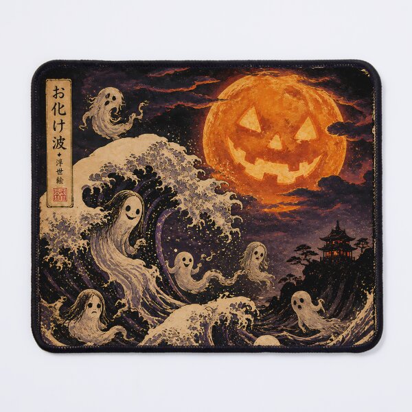 Item preview, Ghost Wave Ukiyo-e Pagoda Moon Halloween designed and sold by chattsuede.