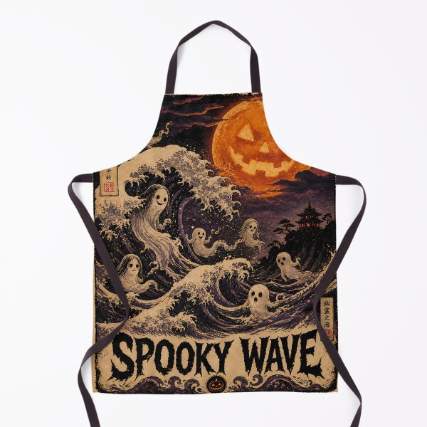 Item preview, Ghost Wave Ukiyo-e Pagoda Moon Halloween designed and sold by chattsuede.