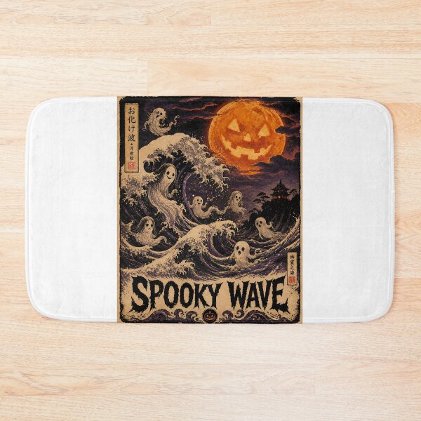 Item preview, Ghost Wave Ukiyo-e Pagoda Moon Halloween designed and sold by chattsuede.