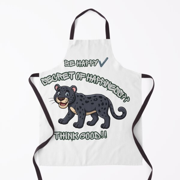 Item preview, Be Happy Secret of Happiness Think Good Cartoon Leopard Inspirational Quote designed and sold by Zack4Fashion.