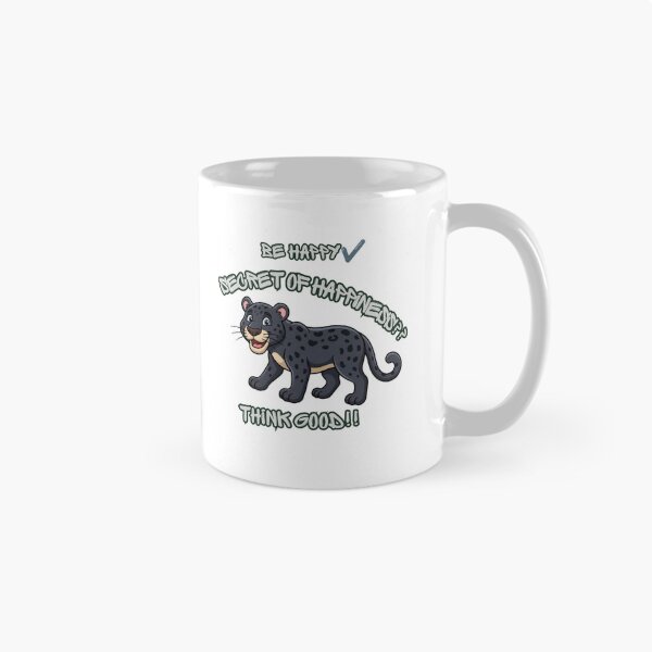 Item preview, Be Happy Secret of Happiness Think Good Cartoon Leopard Inspirational Quote designed and sold by Zack4Fashion.