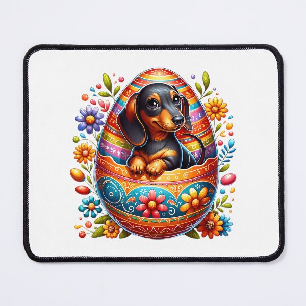 Item preview, Cute Easter Dachshund In Egg With Flowers designed and sold by Jayne-eSiovbt.
