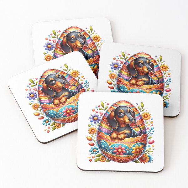 Item preview, Cute Easter Dachshund In Egg With Flowers designed and sold by Jayne-eSiovbt.