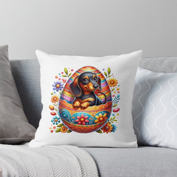 Item preview, Cute Easter Dachshund In Egg With Flowers designed and sold by Jayne-eSiovbt.