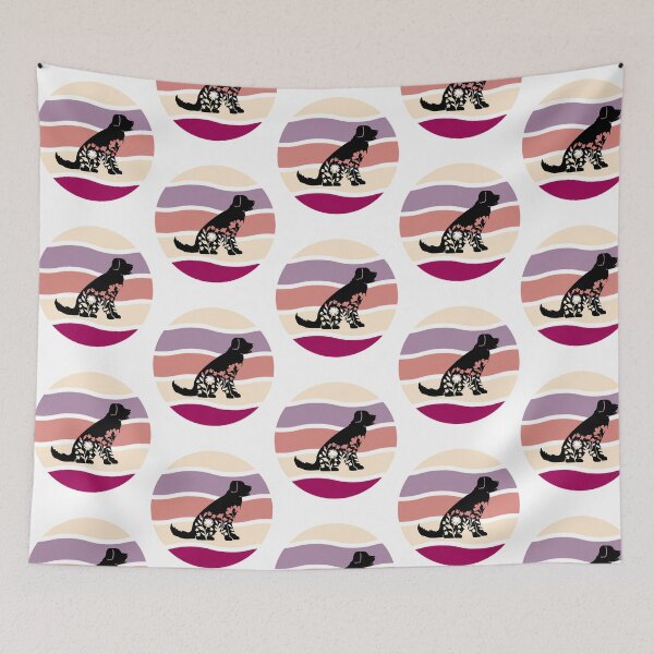 Item preview, Dog In A Circle Life Is Better With Dogs Rainbow Retro Cheugy Sunset Floral Dog designed and sold by Jayne-eSiovbt.