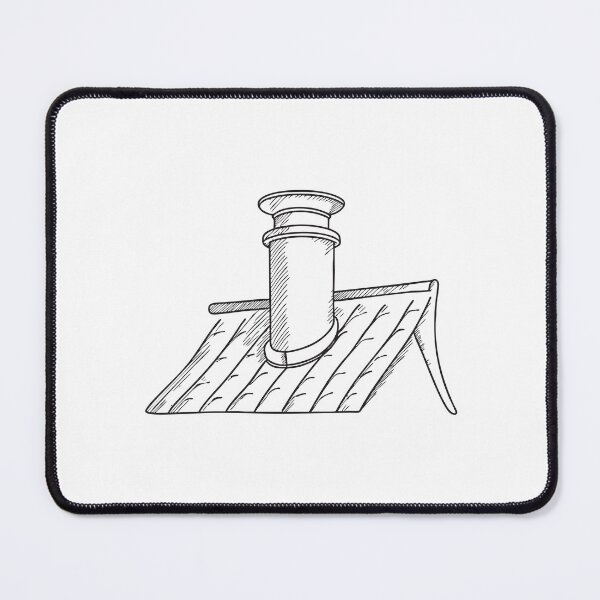 Item preview, Doodle illustration of a roof vent emerging from neatly laid shingles designed and sold by rasagamastore.