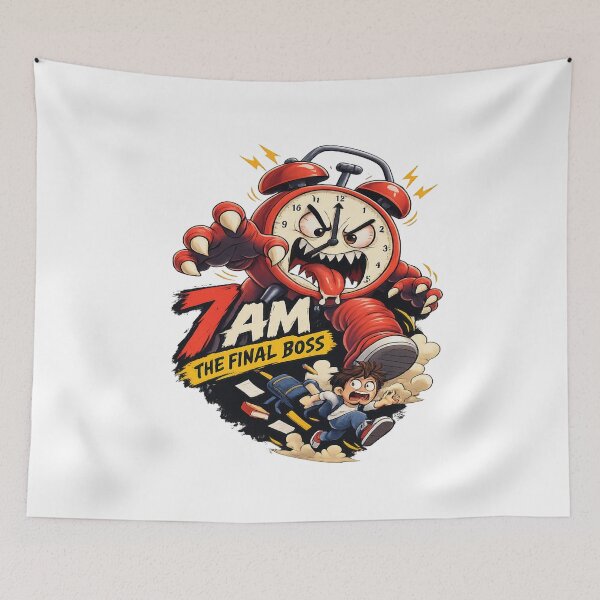 Item preview, 7 AM The Final Boss – Angry Alarm Clock Funny Morning Design designed and sold by 4U---Store.