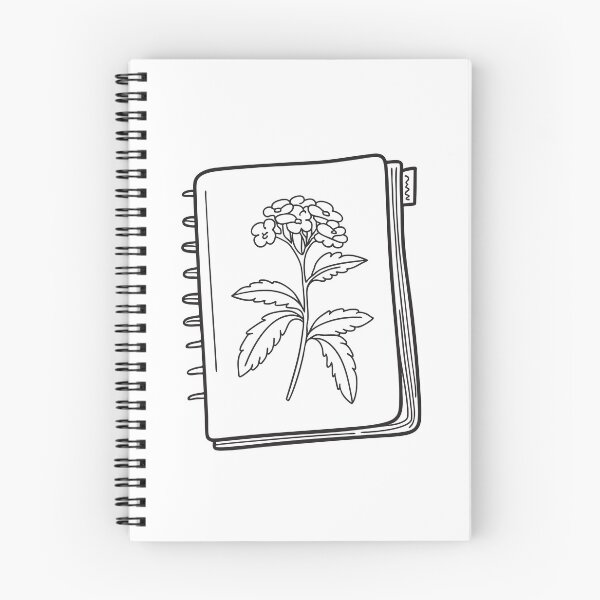 Item preview, Doodle illustration of a sketchbook page featuring a handdrawn verbena designed and sold by rasagamastore.