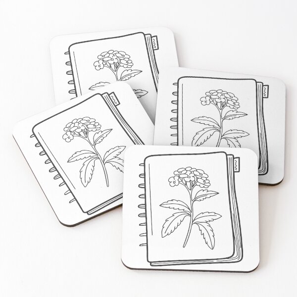 Item preview, Doodle illustration of a sketchbook page featuring a handdrawn verbena designed and sold by rasagamastore.