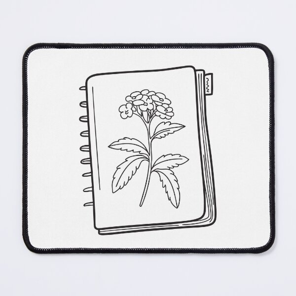 Item preview, Doodle illustration of a sketchbook page featuring a handdrawn verbena designed and sold by rasagamastore.
