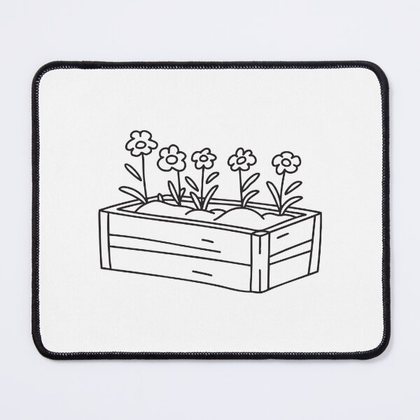 Item preview, Doodle illustration of a garden bed filled with blooming verbena flowers designed and sold by rasagamastore.
