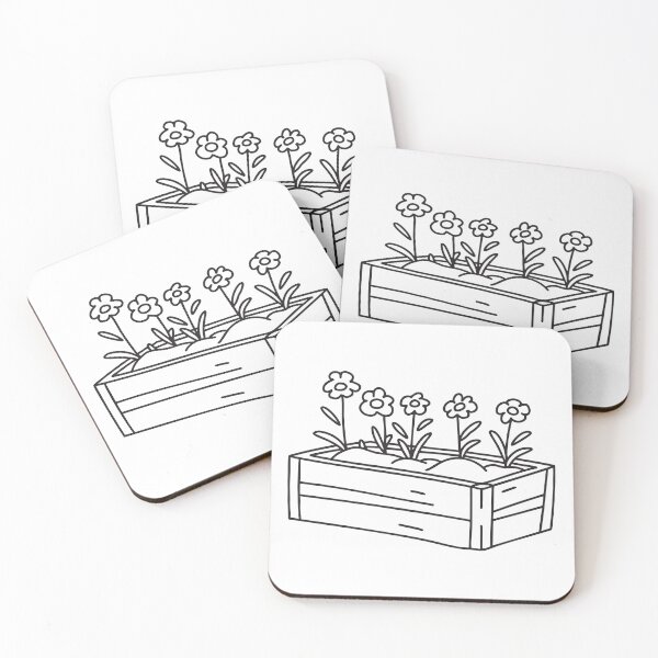Item preview, Doodle illustration of a garden bed filled with blooming verbena flowers designed and sold by rasagamastore.