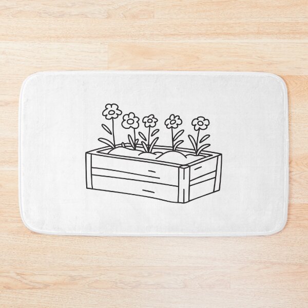Item preview, Doodle illustration of a garden bed filled with blooming verbena flowers designed and sold by rasagamastore.