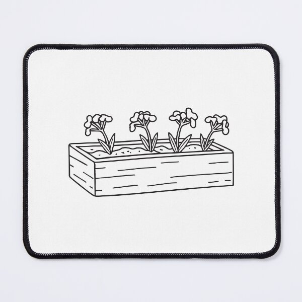 Item preview, Doodle illustration of blooming verbena arranged in a small garden bed designed and sold by rasagamastore.