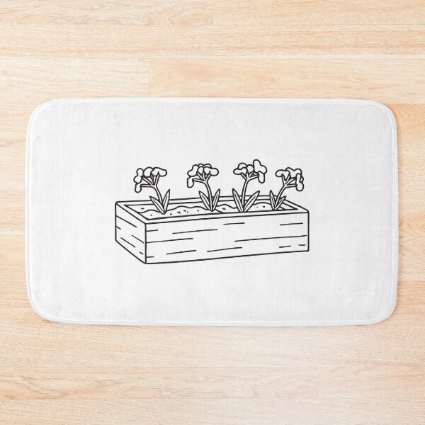Item preview, Doodle illustration of blooming verbena arranged in a small garden bed designed and sold by rasagamastore.