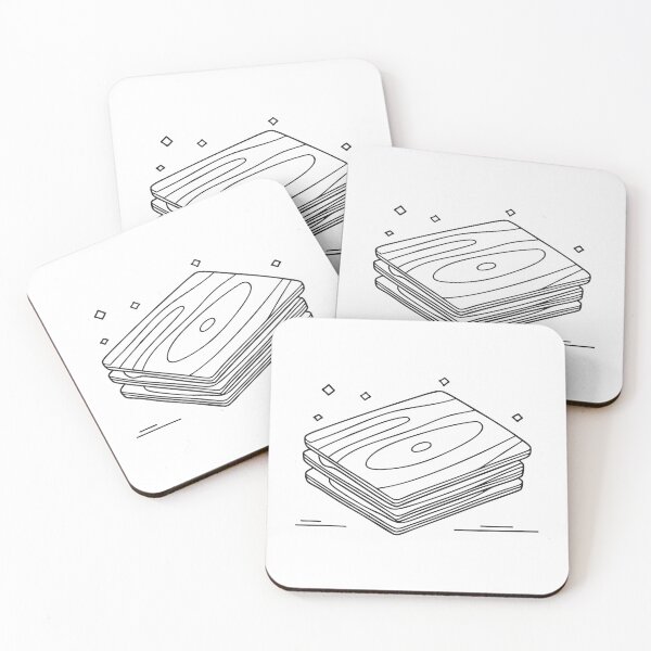Item preview, doodle illustration of a stack of wood veneer sheets neatly arranged on the floor designed and sold by rasagamastore.