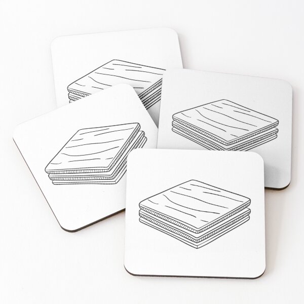Item preview, doodle illustration of several wood veneer sheets stacked in a corner of a room designed and sold by rasagamastore.