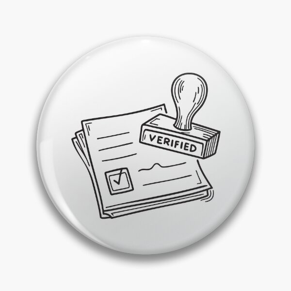 Item preview, doodle illustration of a stamp pressing the word verified on a sheet of paper designed and sold by rasagamastore.