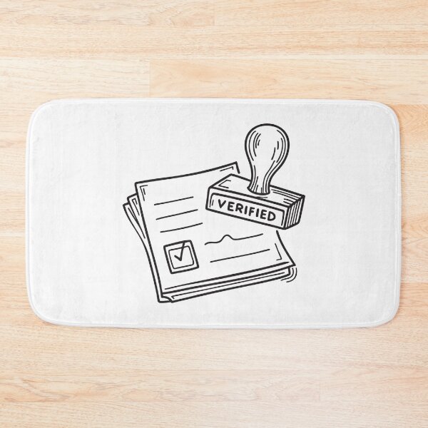 Item preview, doodle illustration of a stamp pressing the word verified on a sheet of paper designed and sold by rasagamastore.