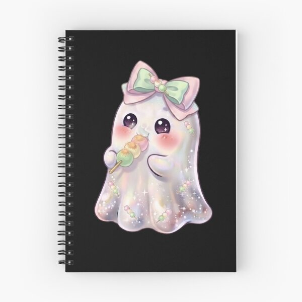 Item preview, Cute Kawaii Ghost Eating a Mochi Design /  Japanese / Korean / Tops / Anime / Halloween Decors / Foodie T-shirts mugs stickers phone case journal poster designed and sold by TeenLake.