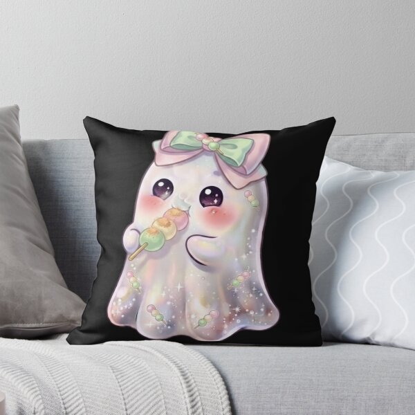 Item preview, Cute Kawaii Ghost Eating a Mochi Design /  Japanese / Korean / Tops / Anime / Halloween Decors / Foodie T-shirts mugs stickers phone case journal poster designed and sold by TeenLake.