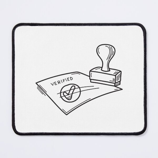 Item preview, doodle illustration of a hand stamping verified on a contract document designed and sold by rasagamastore.