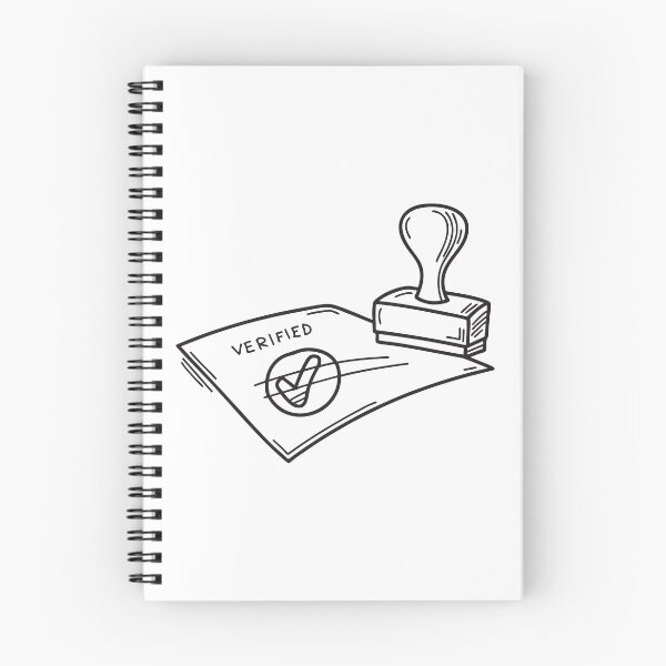 Item preview, doodle illustration of a hand stamping verified on a contract document designed and sold by rasagamastore.