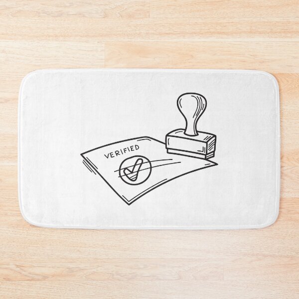 Item preview, doodle illustration of a hand stamping verified on a contract document designed and sold by rasagamastore.