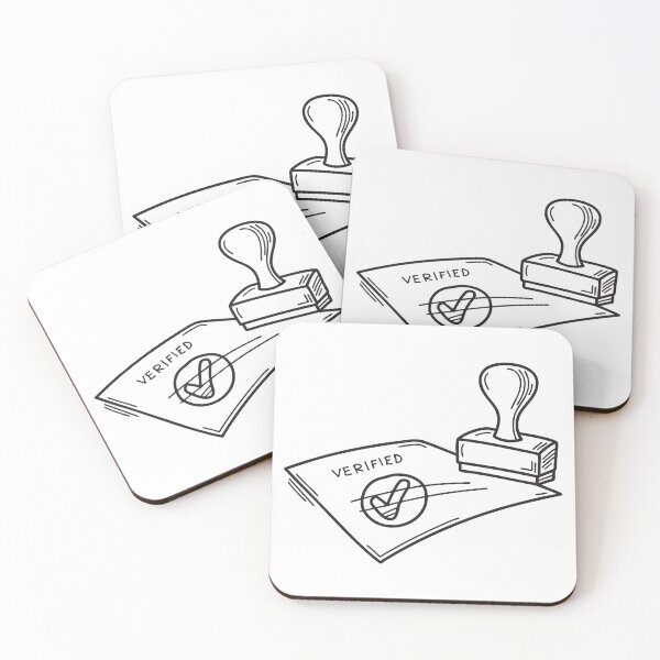 Item preview, doodle illustration of a hand stamping verified on a contract document designed and sold by rasagamastore.