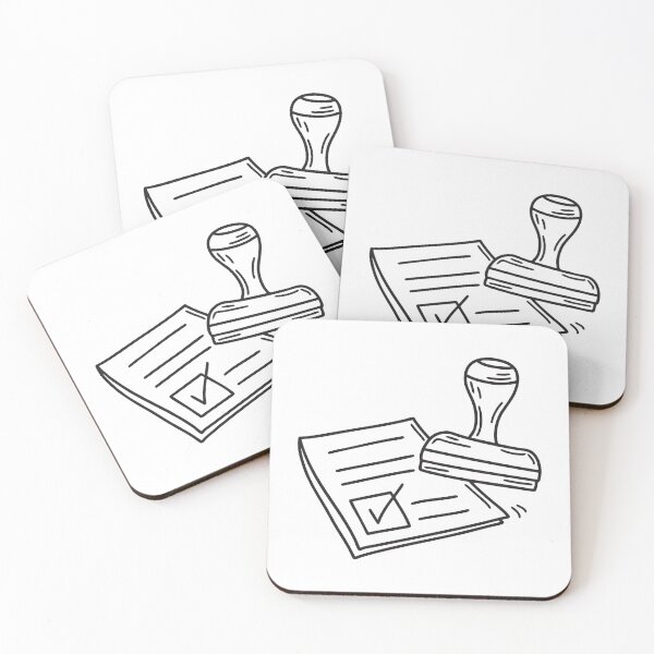 Item preview, doodle illustration of a verified stamp mark being made on an official form designed and sold by rasagamastore.