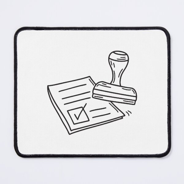 Item preview, doodle illustration of a verified stamp mark being made on an official form designed and sold by rasagamastore.