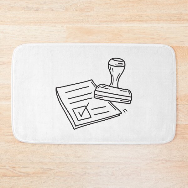 Item preview, doodle illustration of a verified stamp mark being made on an official form designed and sold by rasagamastore.