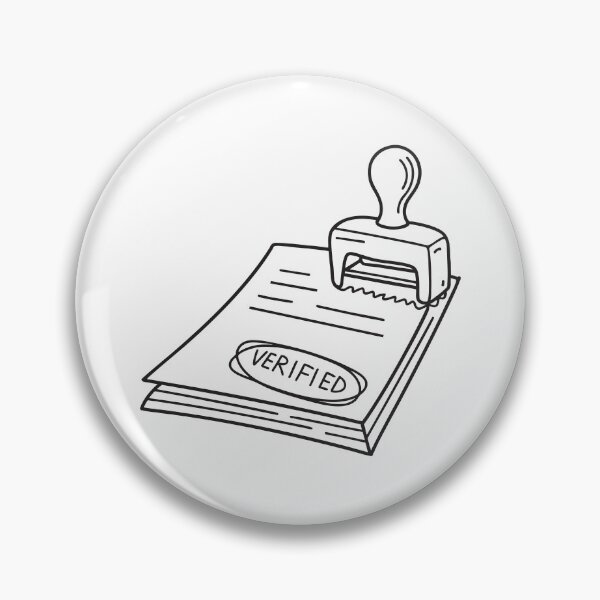 Item preview, doodle illustration of a bold verified stamp being applied on a paper document designed and sold by rasagamastore.