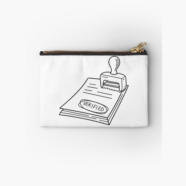Item preview, doodle illustration of a bold verified stamp being applied on a paper document designed and sold by rasagamastore.