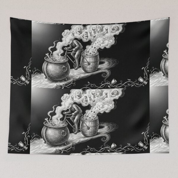 Item preview, Whimsical Drunken Ride Vintage Engraving designed and sold by EchoWave11.