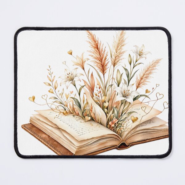 Item preview, Vintage Storybook with Flying Gold Hearts and Lilies designed and sold by CraftyValley.