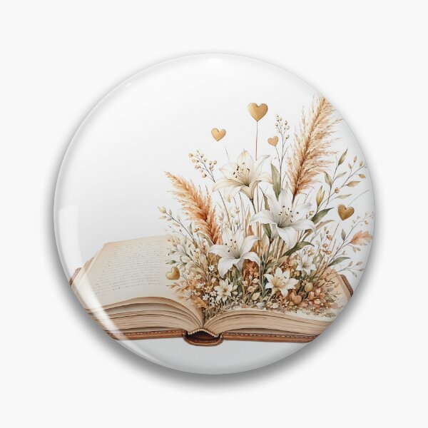 Item preview, Magical Open Book with White Lilies and Pampas Grass designed and sold by CraftyValley.