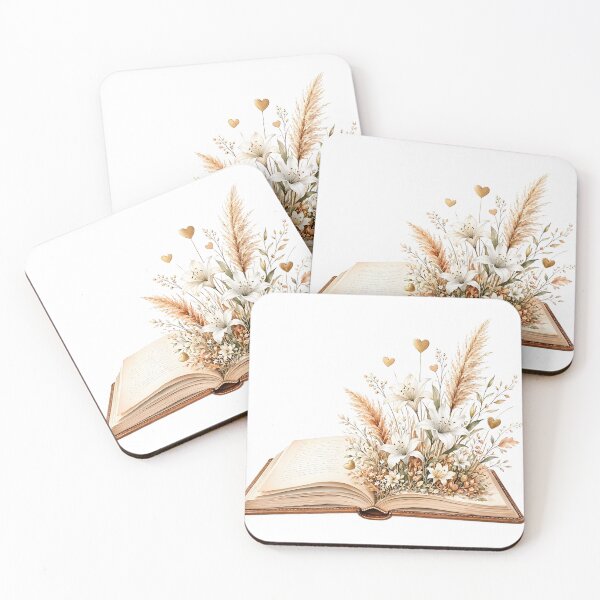 Item preview, Magical Open Book with White Lilies and Pampas Grass designed and sold by CraftyValley.
