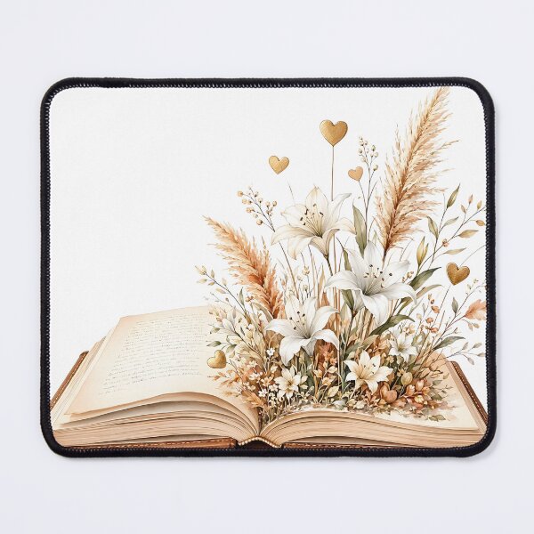 Item preview, Magical Open Book with White Lilies and Pampas Grass designed and sold by CraftyValley.
