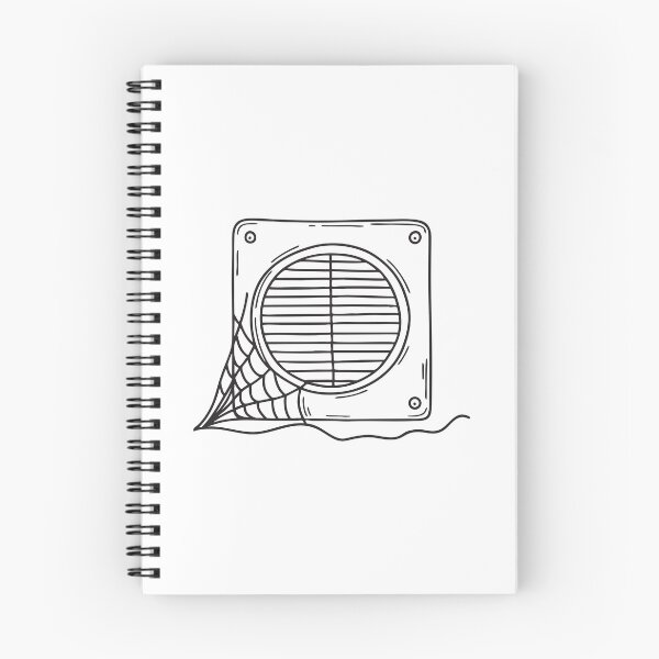 Item preview, doodle illustration of a vent in the corner of a room covered in spider webs designed and sold by rasagamastore.