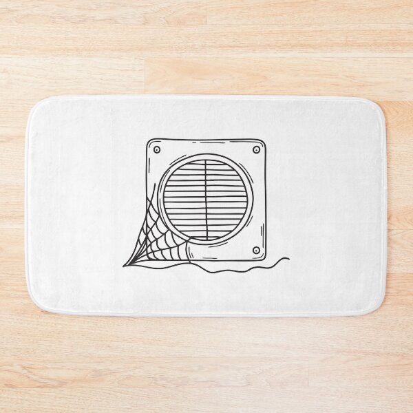 Item preview, doodle illustration of a vent in the corner of a room covered in spider webs designed and sold by rasagamastore.