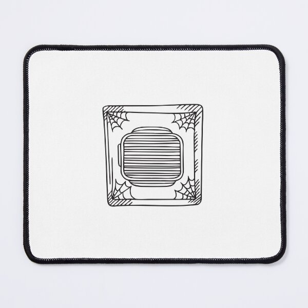 Item preview, doodle illustration of an old air vent in a wall with cobwebs around the edges designed and sold by rasagamastore.
