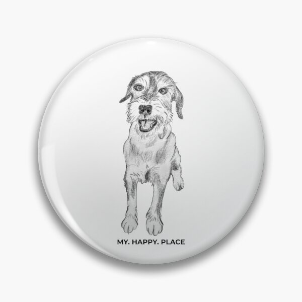 Item preview, MY HAPPY PLACE Shaggy Dog – Pencil Drawing & Saying designed and sold by alilu-art .
