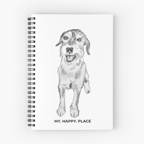Item preview, MY HAPPY PLACE Shaggy Dog – Pencil Drawing & Saying designed and sold by alilu-art .