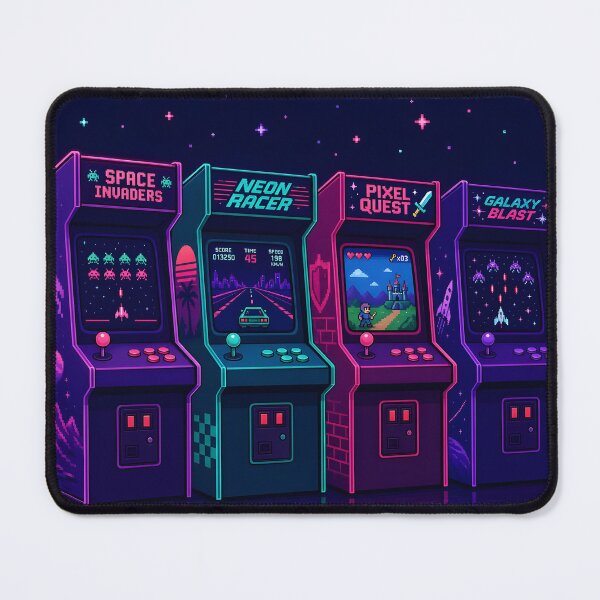 Item preview, Retro Arcade Cabinet Neon Pop Culture Gaming designed and sold by Glitchart66.