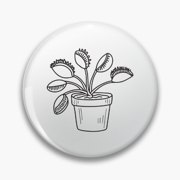 Item preview, doodle illustration of a Venus flytrap plant in a small pot designed and sold by rasagamastore.
