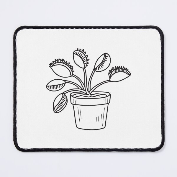 Item preview, doodle illustration of a Venus flytrap plant in a small pot designed and sold by rasagamastore.