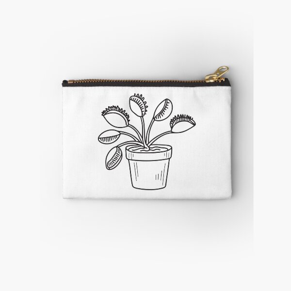 Item preview, doodle illustration of a Venus flytrap plant in a small pot designed and sold by rasagamastore.